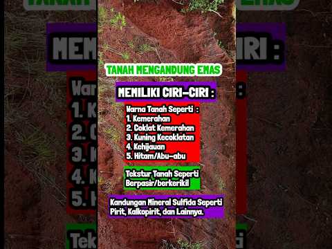 Tanah Yang Mengandung Emas Memiliki Ciri Seperti #tanahmerah #tanahkuning #emas