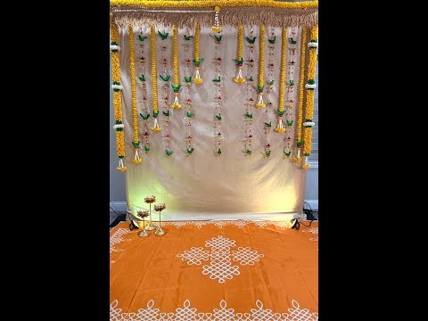 Housewarming decor | Simple Traditional Decor | Yellow backdrop | Indian Decor | Sowji's Kitchen