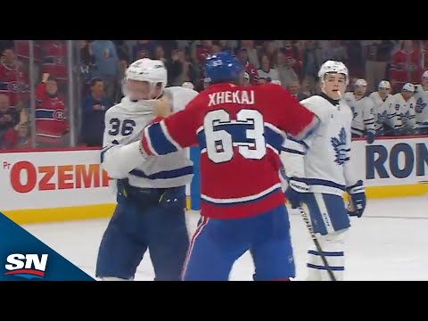Canadiens' Florian Xhekaj, Maple Leafs' Dakota Mermis Trade Blows In Fiery Bout