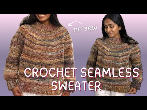 Easy Crochet Seamless Sweater Tutorial | Top Down Yoke | Beginner