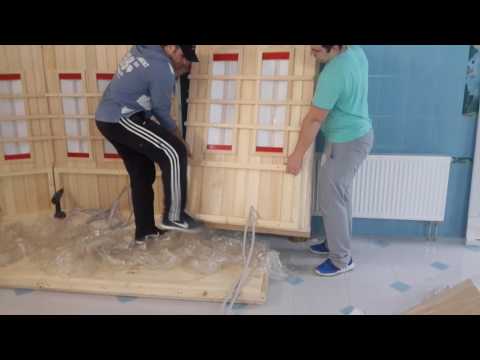 ИК-сауна ИНОЙ НОЙ. 10 - Установка и крепление правой части задней стены.