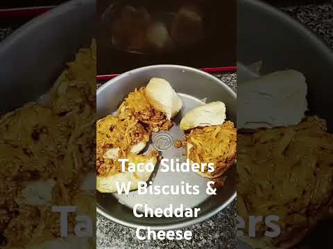 Taco Turkey Sliders On Biscuits W Cheddar Cheese