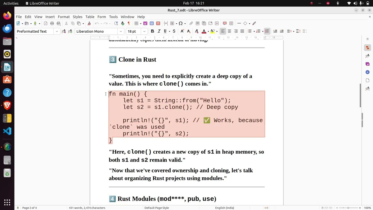Rust Move, Copy, Clone & Modules Explained | Rust Programming for Beginners | Part 8 | Rust Basics |
