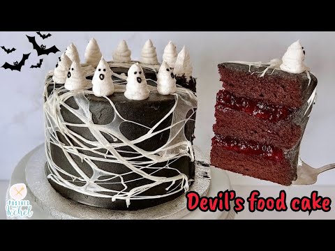 DEVIL'S FOOD CAKE | CHOCOLATE DEVIL'S CAKE WITH JAM AND BUTTER FROSTING | DESSERTS WITH IXCHEL