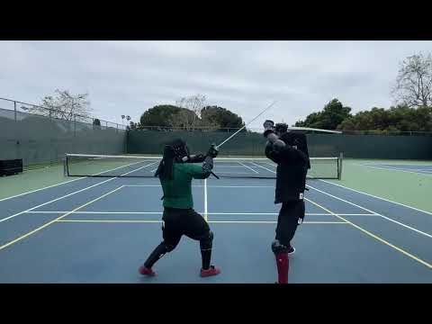 Longsword vs katana HEMA sparring