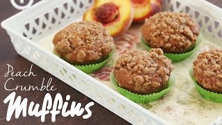 Peach Crumble Muffins Recipe by Home Cooking Adventure
