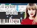 Taylor Swift - ivy [Piano Tutorial | Sheets | MIDI] Synthesia