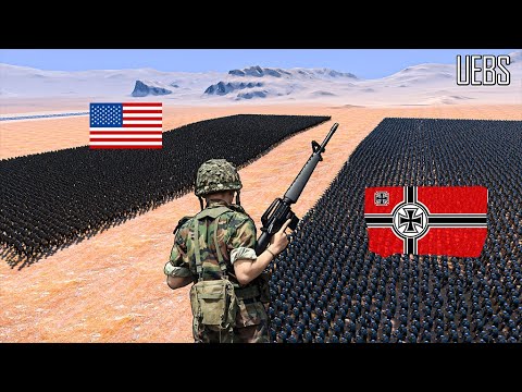 10.000 GERMAN SOLDIERS vs 10.000 US SOLDIERS - Ultimate Epic Battle Simulator