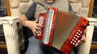 Video thumbnail for 2063 - Red Hohner Corona II Classic Diatonic 31 Button GCF MM 31 12 $795 by Liberty Bellows
