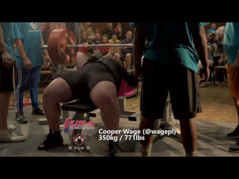 Nationals 2016: 771 lbs (350 kg) bench