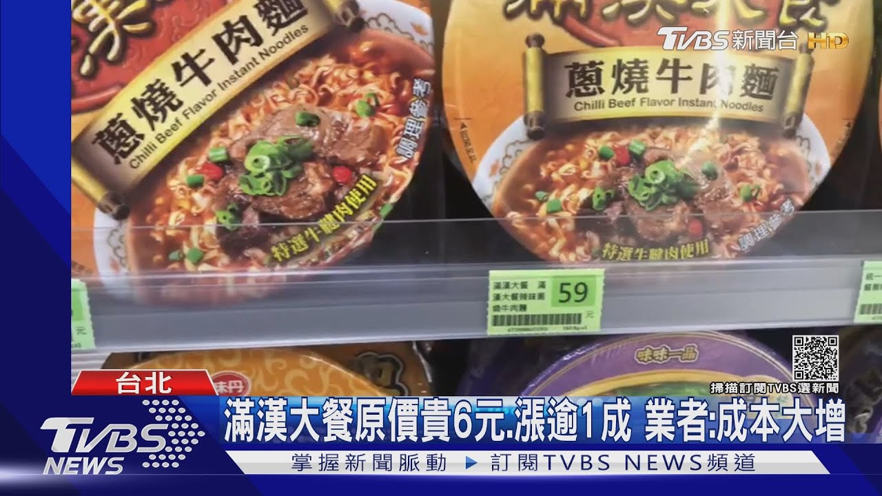 滿漢大餐原價貴6元漲逾1成 業者:成本大增