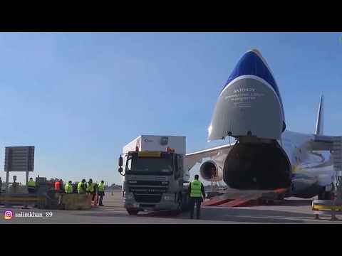 WOW!!! PESAWAT CARGO ANTONOV AN-124 BAWA Helikopter & Gerbong Kereta api 3 sekaligus!!!