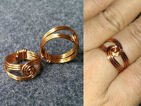 How to make wire  twisted round ring - handmade copper jewelry 132