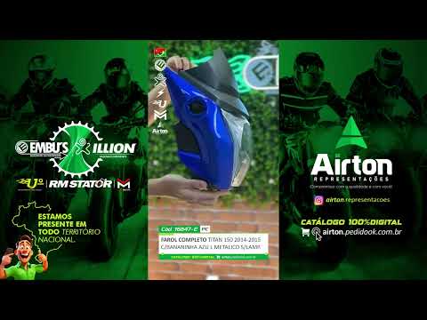 FAROL COMPLETO TITAN 150 14-15 C/BANANINHA AZUL METALICO EMBUS NOVIDADE