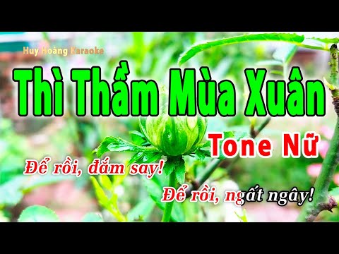 Thì Thầm Mùa Xuân Karaoke Tone Nữ | Huy Hoàng Karaoke