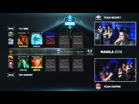 Dota 2 - Team Secret vs. Team Empire - Game 3 - ESL One Manila 2016 - Group B Decider Match