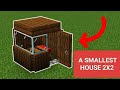 HOW TO MAKE A SMALLEST HOUSE 2X2 IN MINECRAFT
