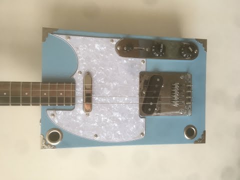 4 string Telecaster Boxcaster cigar box guitar - The English Guitar Company - Dogleg Steve playing