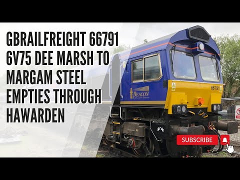 GBRf 66791 operating 6V75 Dee Marsh to Margam steel empties through Hawarden 19-06-2023 #train #rail