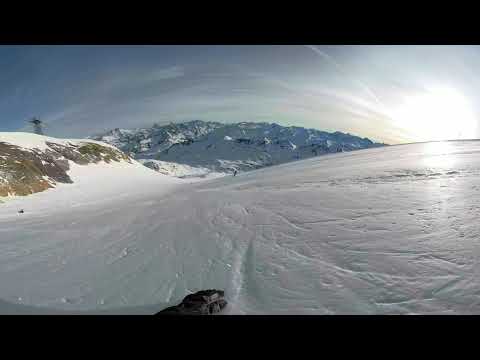 2020.01.13 Tignes - Grand Motte is Icy... VERY ICY - 200m+ slide! - GoPro 360