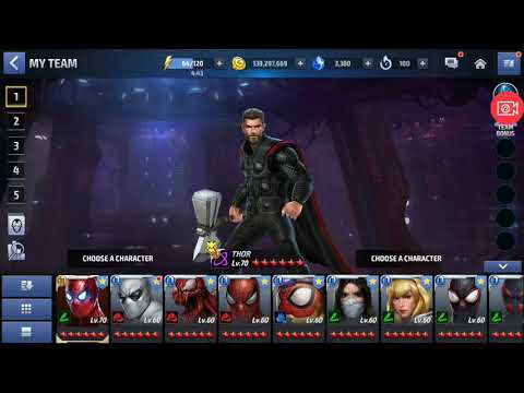 Shadowland Solo T3 Thor (Infinity War) vs. Black Order Entry Mode Floor 29 Marvel Future Fight