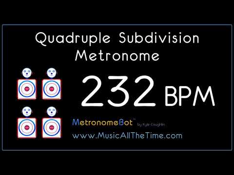 Quadruple subdivision metronome at 232 BPM MetronomeBot