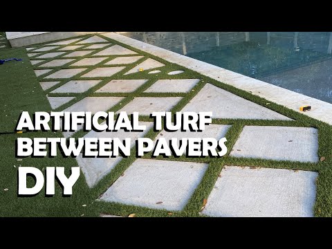How To Install Artificial Turf In Between Concrete Pavers