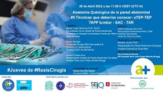 Anatomía Quirúrgica pared abdominal. Técnicas que deberías conocer: TEP  - eTEP - TAPP - SAC - TAR.
