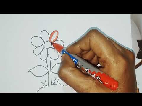 How do draw a flower 🌸🌸🌸🌸🌸🌸🌹🌹 easy drawing 🔥👍🏻
