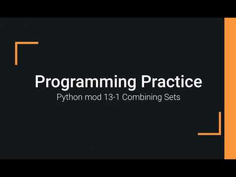 Python Practice Programming Module 13 1 Combining Sets