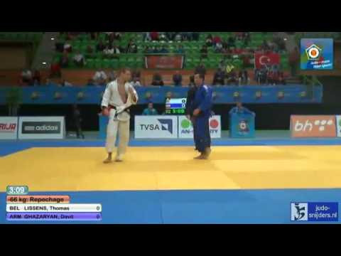 Judo 2013 European Championships Juniors Sarajevo: Lissens (BEL) - Ghazaryan (ARM) [-66kg] rep