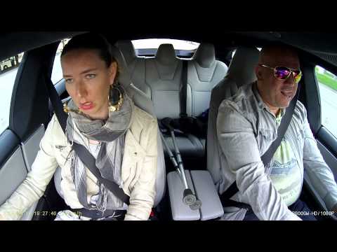 Tesla P85D Insane mode Girl Friend reaction