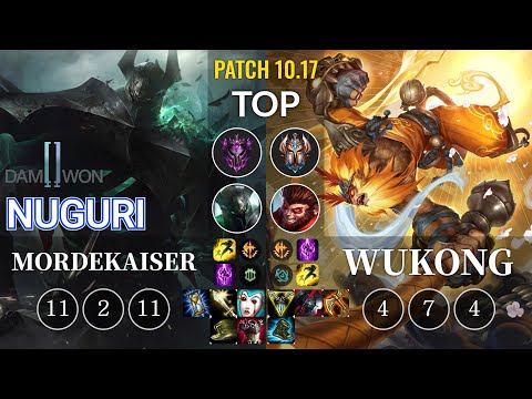 DWG Nuguri Mordekaiser vs Wukong Top - KR Patch 10.17