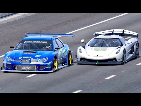 Koenigsegg Jesko vs Subaru Impreza Time Attack - Drag Race 2KM