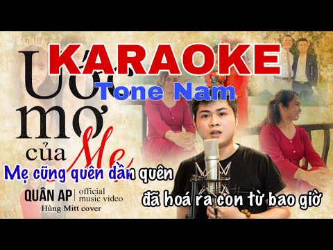 Ước Mơ Của Mẹ - Quân A.P | Karaoke Tone Nam | Beat Chuẩn Dễ Hát