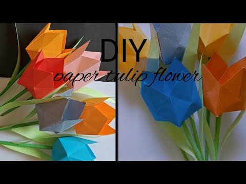 How to make paper tulip | 🌷 Easy origami tulip 🌷| how to make paper flowers