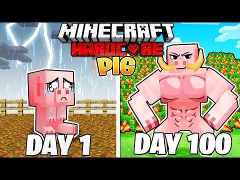 Bronzo - I Survived 100 DAYS as a PIG in HARDCORE Minecraft!