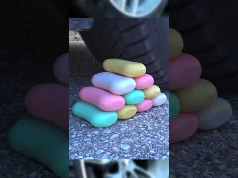 Crushing Crunchy & Soft Things by Car! #shorts #crushing #asmr #crunchy