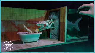 I built a Haunted Bathroom, with a Portal to the Reborn Killer Shark | AmazingTrungX Resin Diorama