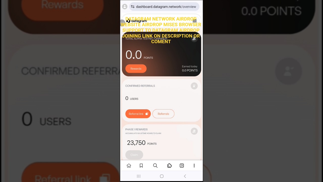 #DATAGRAM NETWORK WEBSITE AIRDROP MISES SUPPORT TO DATAGRAM JOINING LINK ON DESCRIPTION OR COMENT