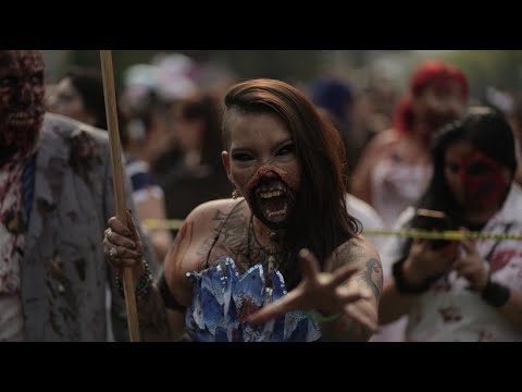Spooky atmosphere at the “Zombie Walk” in Mexico