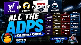 ADP Deep Dive: Where Are the Biggest Differences Yahoo/ESPN/Sleeper/Underdog #adp #draft #fantasy