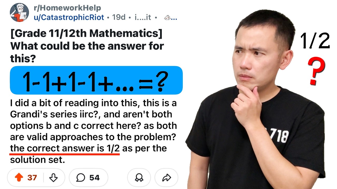 They say 1-1+1-1+1-1+... is 1/2 (Grandi's Series fully explained)