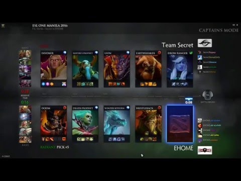 SECRET vs EHOME - ESL Manila Dota 2 Arteezy Invoker!