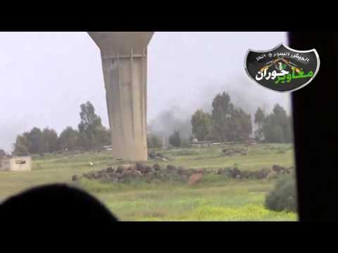 استهداف قوات النظام في الكتيبة 49 دفاع جوي الواقعة بين بلدتي علما وخربة غزالة في ريف درعا