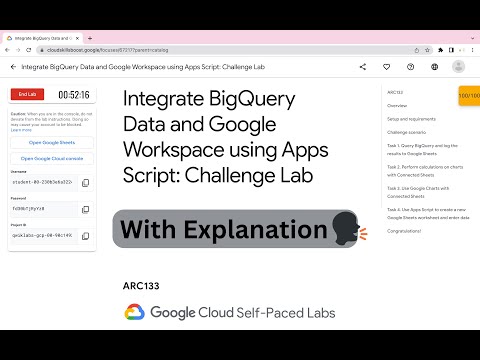 Integrate BigQuery Data and Google Workspace using Apps Script: Challenge Lab  #qwiklabs || #ARC133