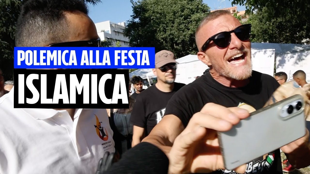 Lo show di Carabella alla festa islamica a Roma: insulta e offende i partecipanti, loro lo accolgono