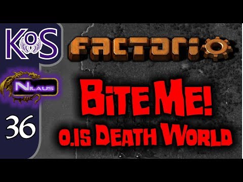 Factorio 0.15 Bite Me! Ep 36: Purple Science Start - Death World COOP MP Gameplay, Let's Play