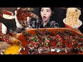 SUB Giant Soy Sauce Marinated King Tiger Shrimp And Cup Noodles Mukbang Asmr
