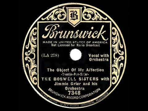 1935 HITS ARCHIVE: The Object Of My Affection - Boswell Sisters